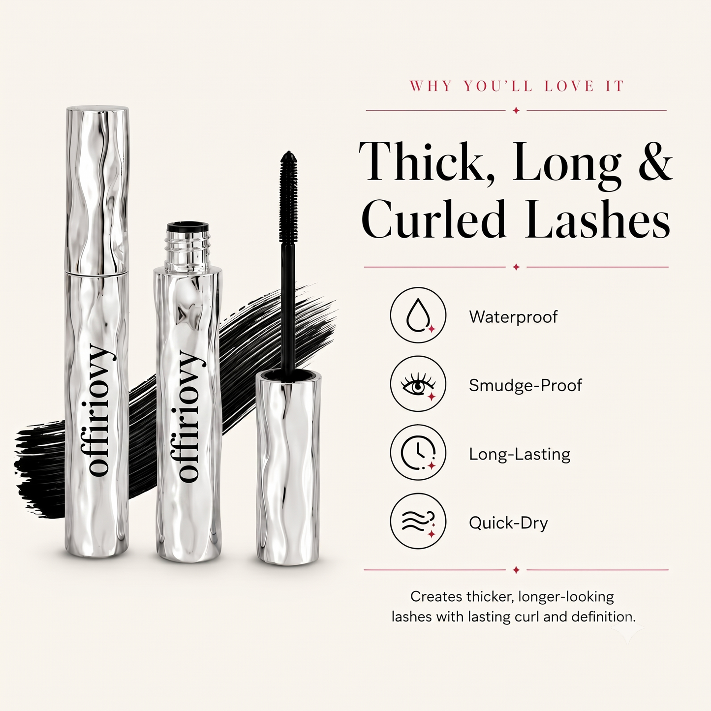💜LAST DAY - BUY 1 GET 1 FREE💜Waterproof Curling & Lengthening Mascara
